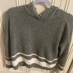 Pink republic light forest green pink sweater with hoodie